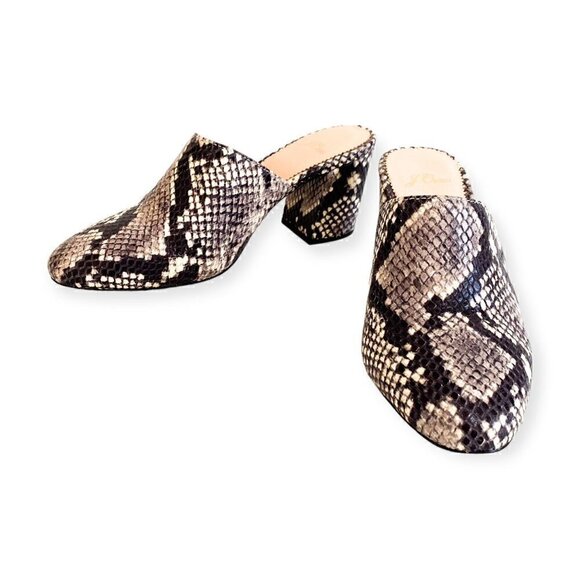 J. Crew Sophie Mule in Snake Embossed Leather sz 7 - Picture 2 of 11